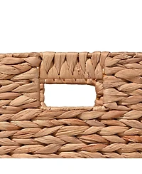 Happimess Bryce Classic Farmhouse Hand-Woven Hyacinth Collapsible Storage Cube Baskets with Handles (Set of 5