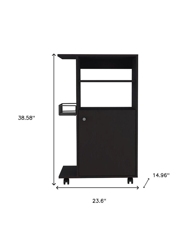 Slickblue Contemporary Rolling Kitchen Cart with Storage Shelves and Locking Wheels