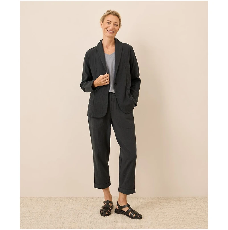 Pact Women's Organic Cotton Coastal Double Gauze Lined Easy Jacket