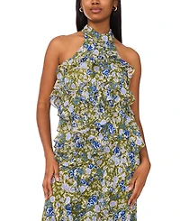 CeCe Women's Sleeveless Halter-Neck Chiffon Maxi Dress
