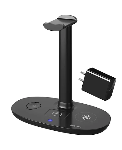 Delton HS1 3-in-1 Wireless Charging Stand, 15W Charger for iPhones, Qi Devices (DHSWC1)