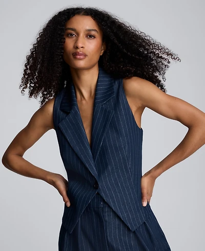 Kenneth Cole Women's Pinstripe Sleeveless Vest