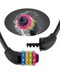 Nakto Bike Lock Cable, 4-Digit Combination With Metal Head, Resettable, 2 Feet x 0.45 in, for Bicycle, Scooter, Skateboard, Motorcycle, E-Bike