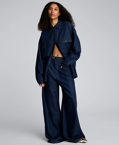 Kenneth Cole Women's Button Up Oversized Shirt