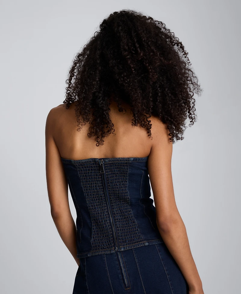 Kenneth Cole Women's Smocked Strapless Bustier Top