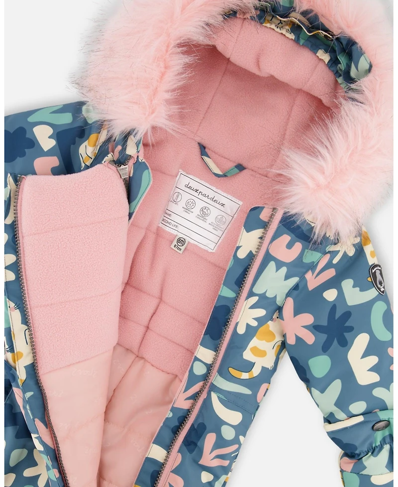 Deux par Baby Girls One-Piece Play Snowsuit Designed for Car Seat Cat Print