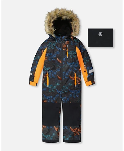 Deux par Toddler Boys One-Piece Play Snowsuit Robot Dinosaur Print - Toddler|Child