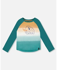 Deux par Baby Boys Cotton Jersey Raglan Sleeve T-Shirt Forest Green
