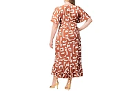 Kiyonna Plus Alexandra Ruffle Faux Wrap Gown