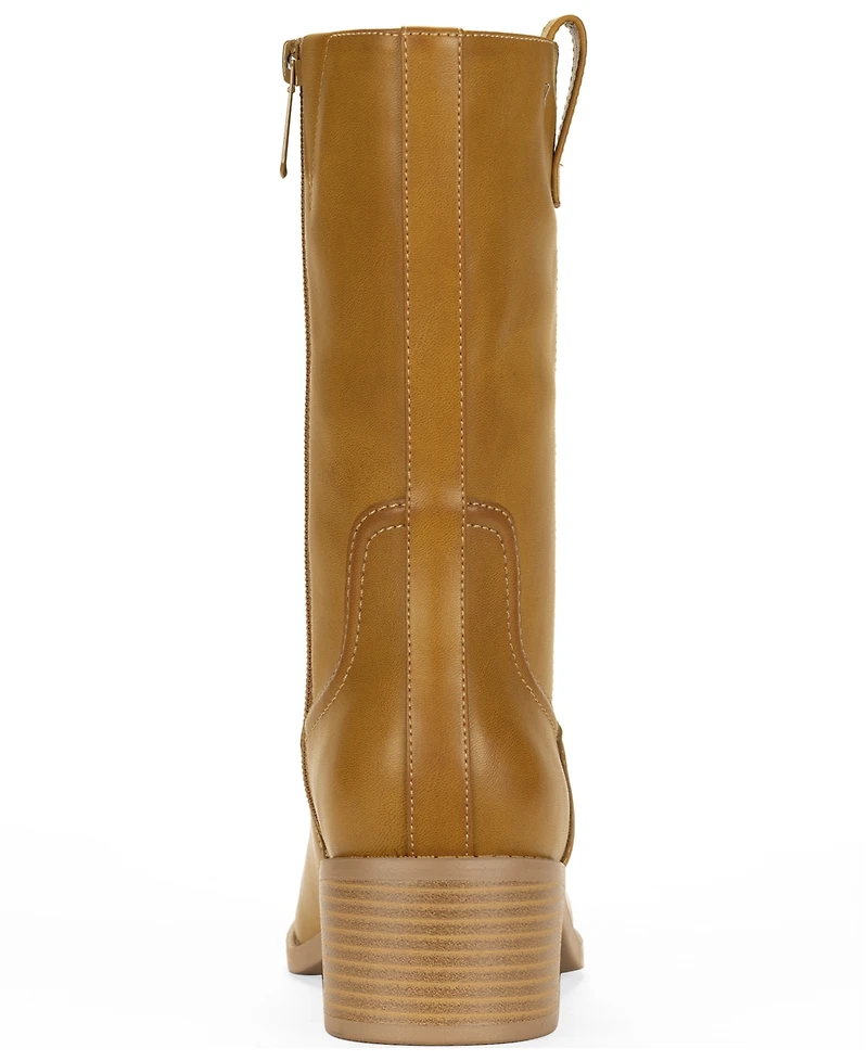 Style & Co Women's Inezz Mid Shaft Faux-Leather Boots, Macy's Exclusive