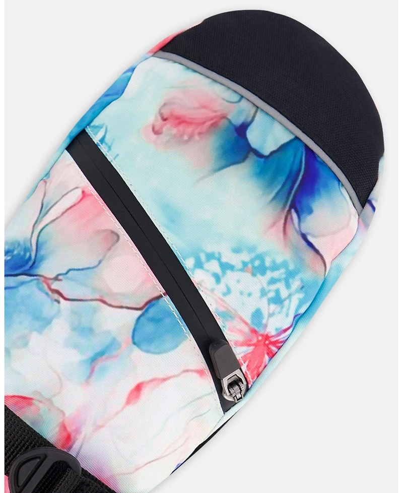 Deux par Girl Winter Mittens Teknik Blue Flower Print