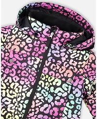 Deux par Girl One-Piece Teknik Snowsuit Rainbow Leopard