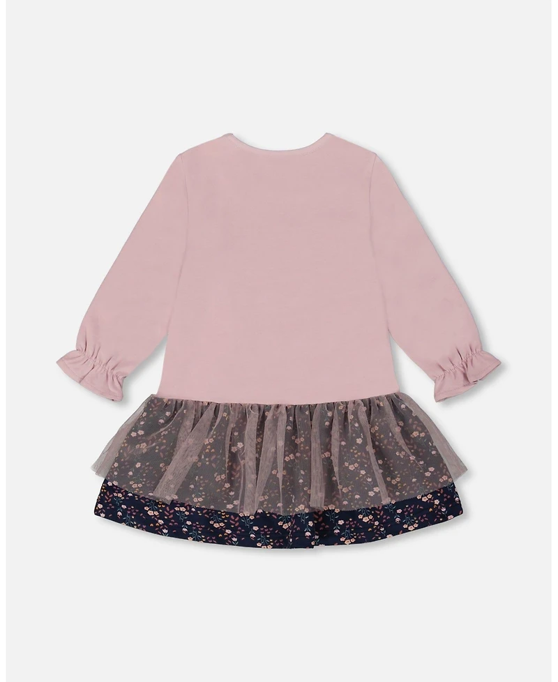Deux par Girl Bi-Material Dress Dusty Pink - Toddler|Child