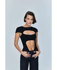 Jendue Women's Otara Black Bodysuit
