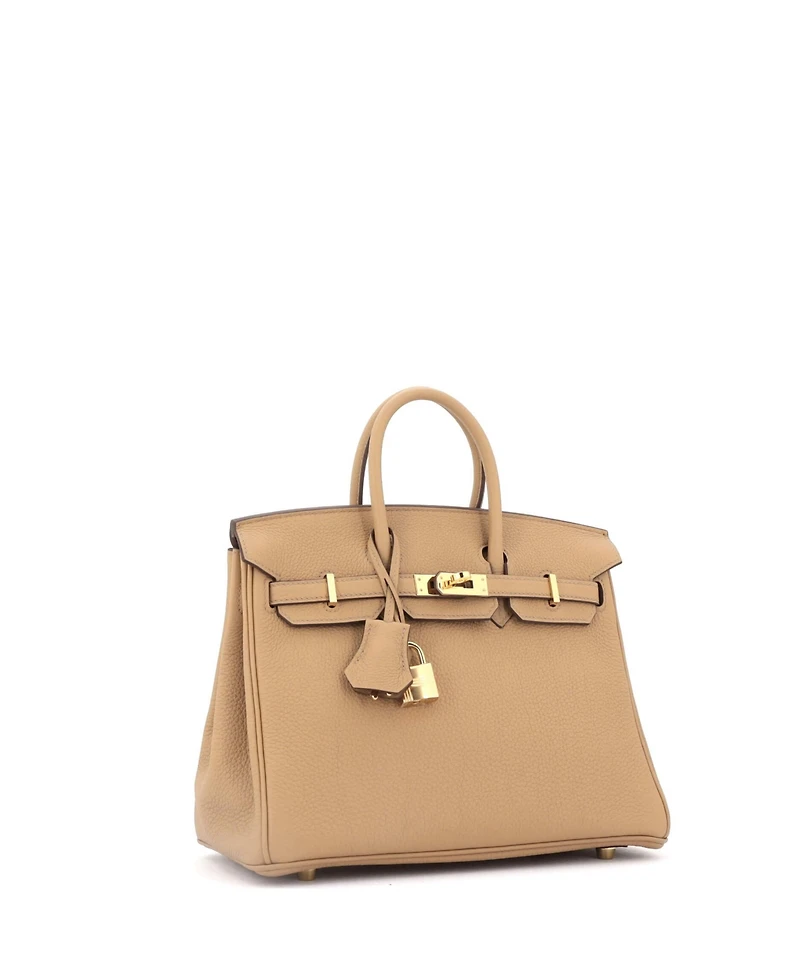 Pre-Owned Hermes Birkin 25 Handbag Brown Togo with Gold Hardware