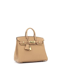 Pre-Owned Hermes Birkin 25 Handbag Brown Togo with Gold Hardware