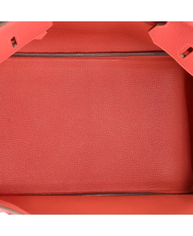 Pre-Owned Hermes Birkin 35 Handbag Pink Clemence with Palladium Hardware