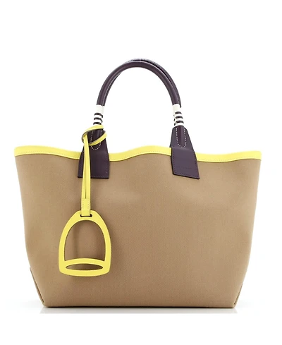 Pre-Owned Hermes 25 Sac Steeple Tote Toile with Leather