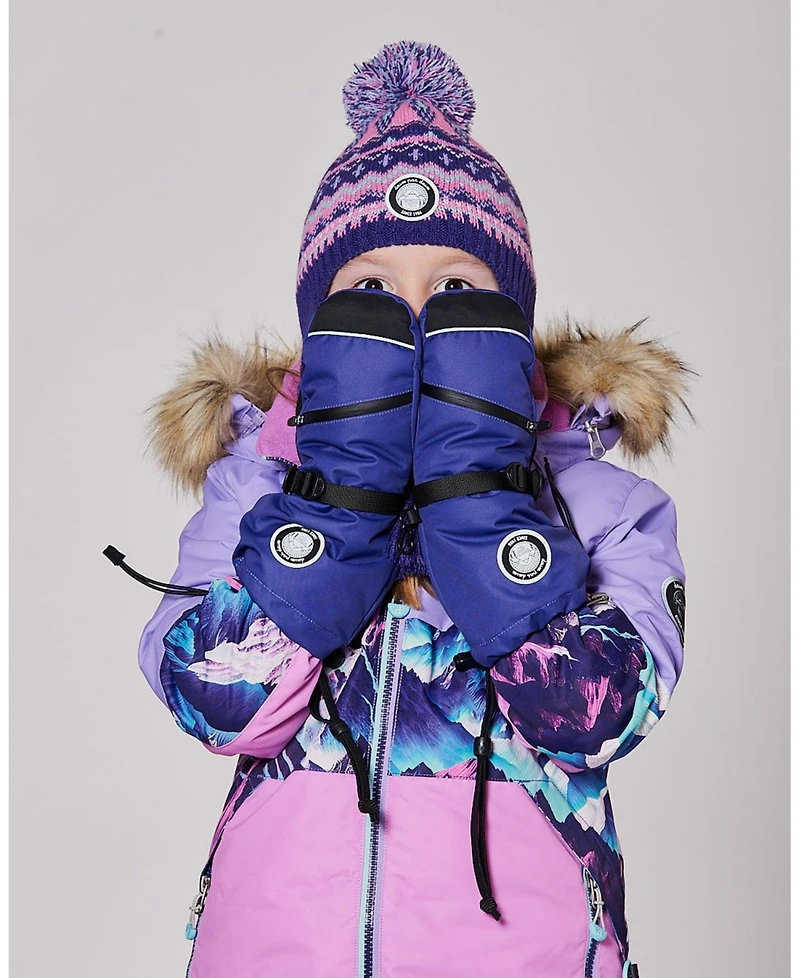 Deux par Girl Winter Mittens Teknik Dark Purple