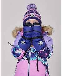 Deux par Girl Winter Mittens Teknik Dark Purple