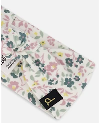 Deux par Deux Baby Girls Cotton Headband Off-White Floral