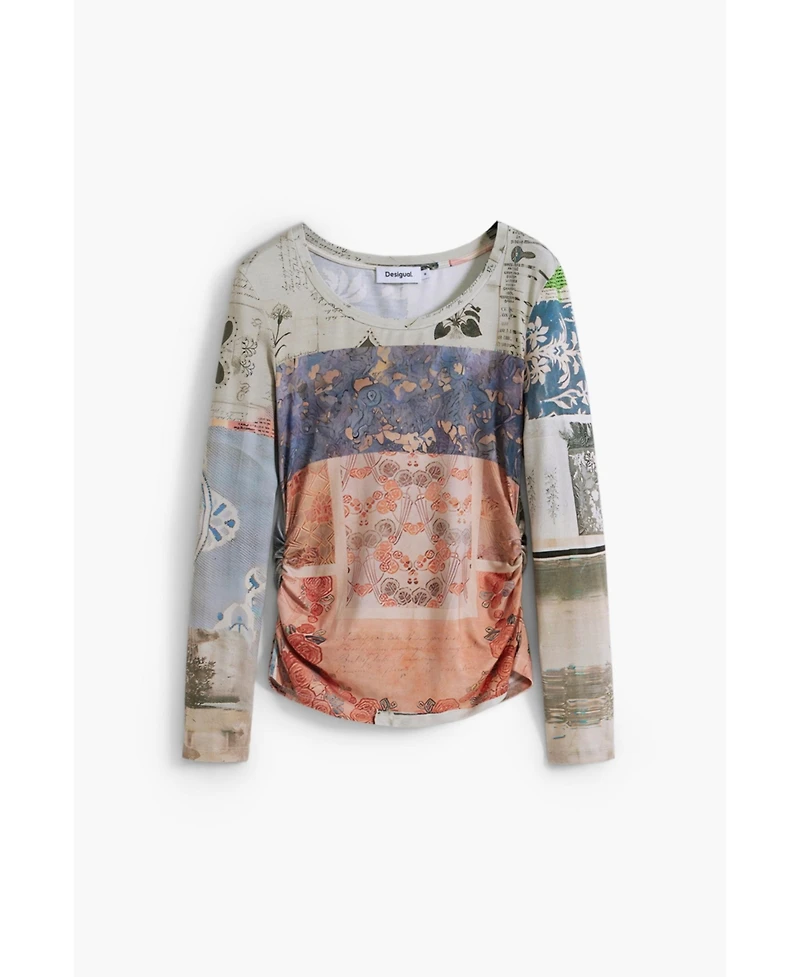 Desigual Women's Collage ruched T-shirt