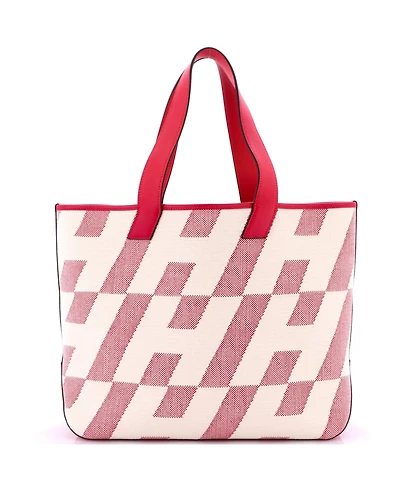 Pre-Owned Hermes 40 Cabas H en Biais Tote Canvas with Leather