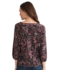 Jones New York Women's Crewneck Puff Sleeve Top