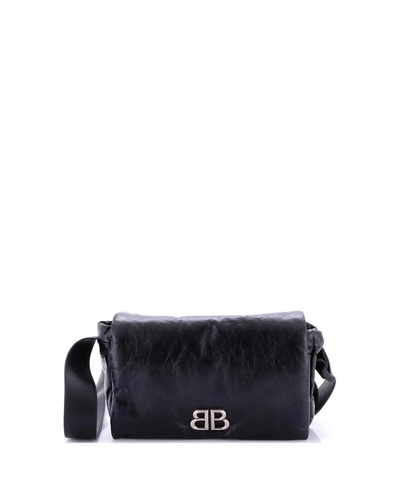 Pre-Owned Balenciaga Small Monaco Messenger Flap Bag Leather