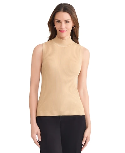 Jones New York Women's Sutton Mock-Neck Sleeveless Sweater