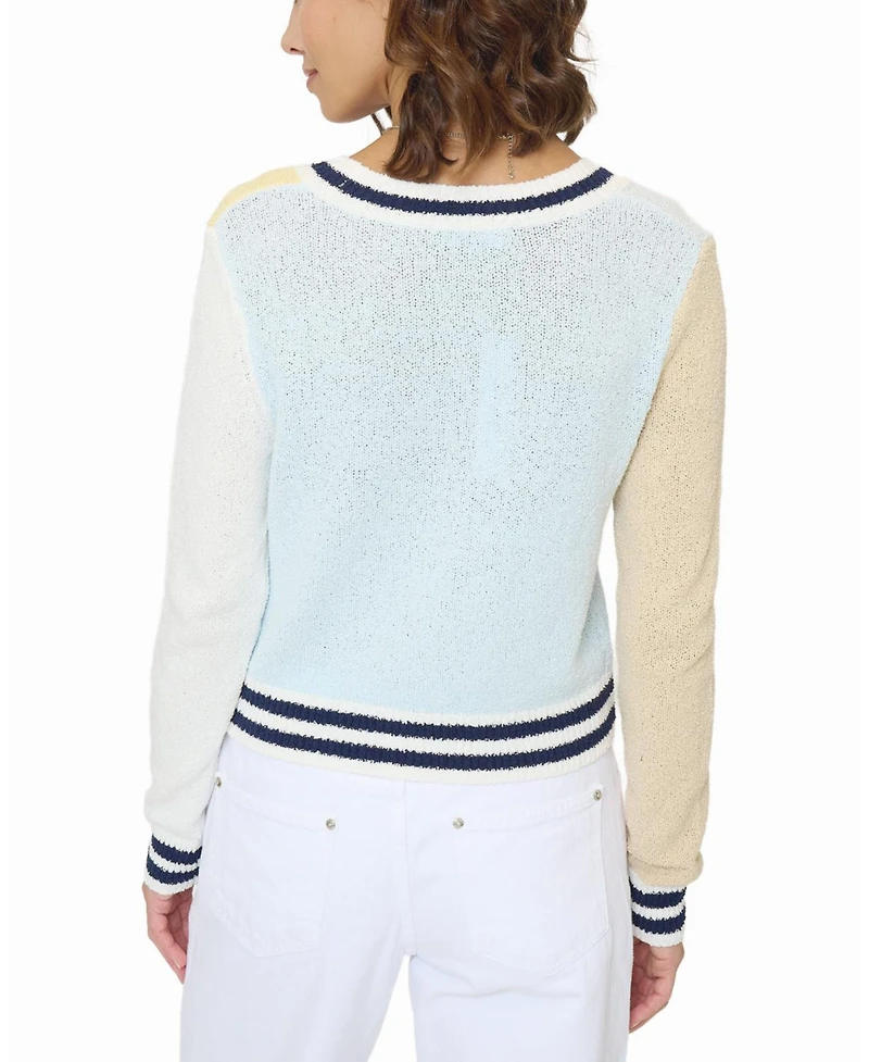 Central Park West Women's Daphne Varsity Stripe Cardigan