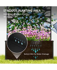 Outsunny Garden Box with Privacy Panel, Outdoor Planter Box for Garden