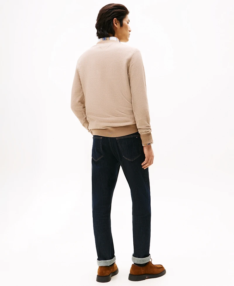 Tommy Hilfiger Men's Crewneck Two-Tone Cotton Cashmere Sweater