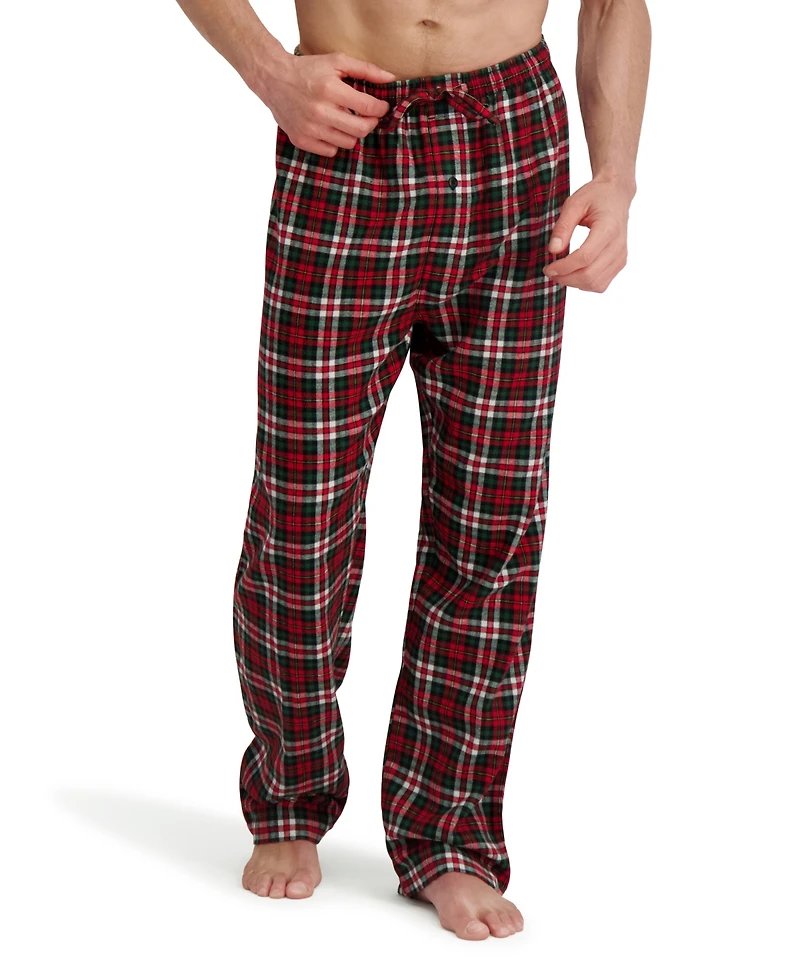 Hanes Men's Flannel Button Down Pajama Sleep Set