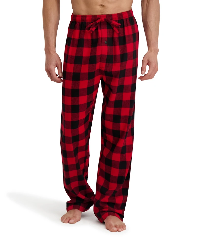 Hanes Men's Flannel Button Down Pajama Sleep Set