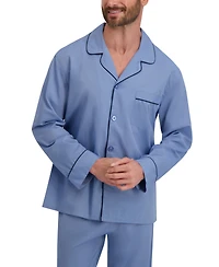 Hanes Men's Woven Button Down Pajama Sleep Set