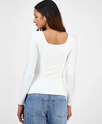And Now This Women's Scoop-Neck Second-Skin Long-Sleeve Top, Macy's Exclusive