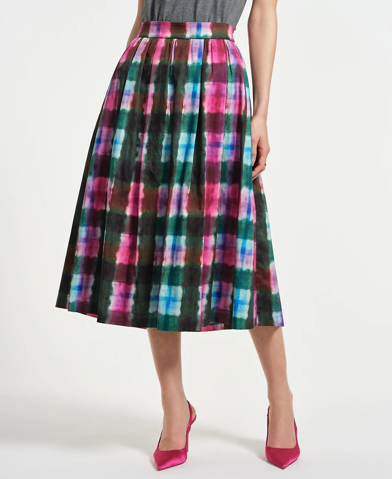 Isaac Mizrahi Women's Sateen Midi Full Skirt