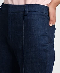 Isaac Mizrahi Women's Flare Leg Mid Rise Seamed Jeans