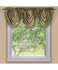 GoodGram Ombre Crushed Satin Sheer Single Window Curtains & Valances - 46 in. W x 42 L Valance, Autumn