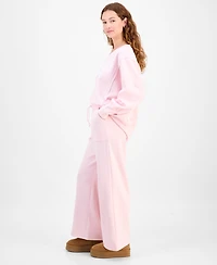 Planet Heart Juniors' Wide-Leg Fleece Sweatpants