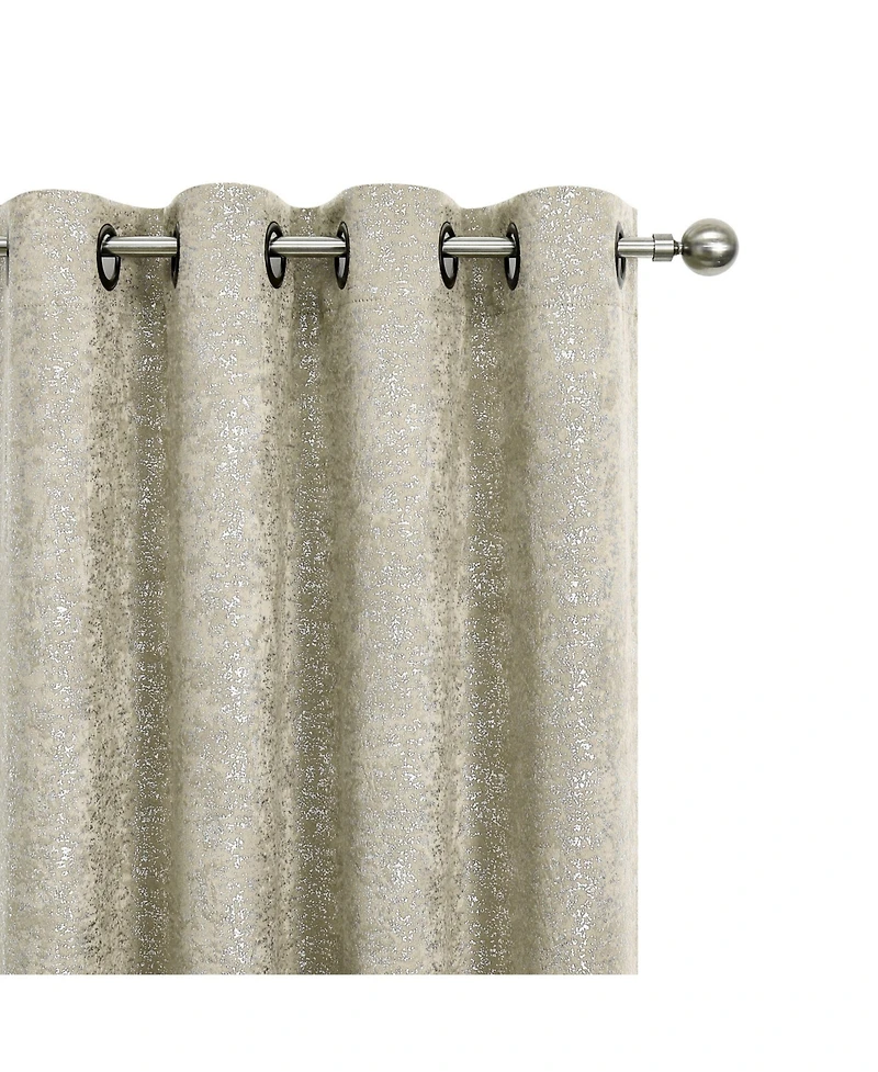 Kate Aurora 2 Pack Glam Metallic Sparkle Thermal Light Filtering Grommet Top Curtains