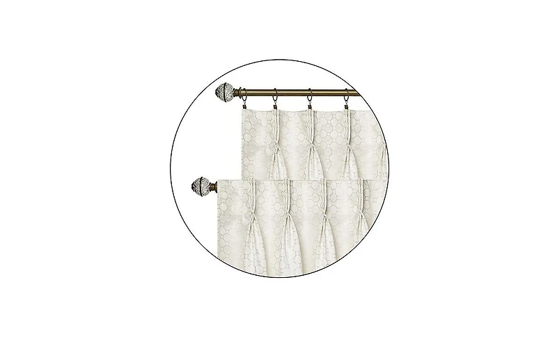 Kate Aurora Complete 6 Piece Attached Custom Jacquard & Sheer Window Curtain Set