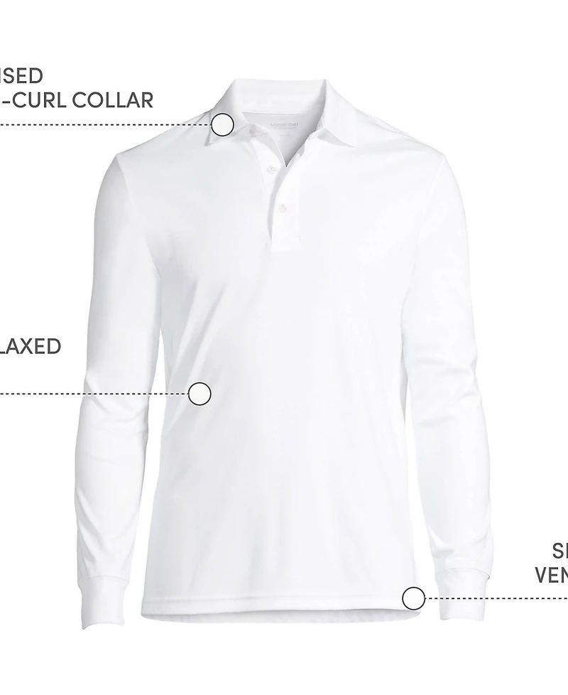 Lands' End Big & Tall Long Sleeve Supima Interlock Polo Shirt
