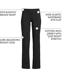 Lands' End Women's Starfish Mid Rise Straight Leg Elastic Waist Pull On Pants