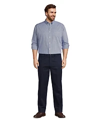 Lands' End Men's Big and Tall Traditional Fit Pattern No Iron Supima Pinpoint Buttondown Collar Dress Shirt