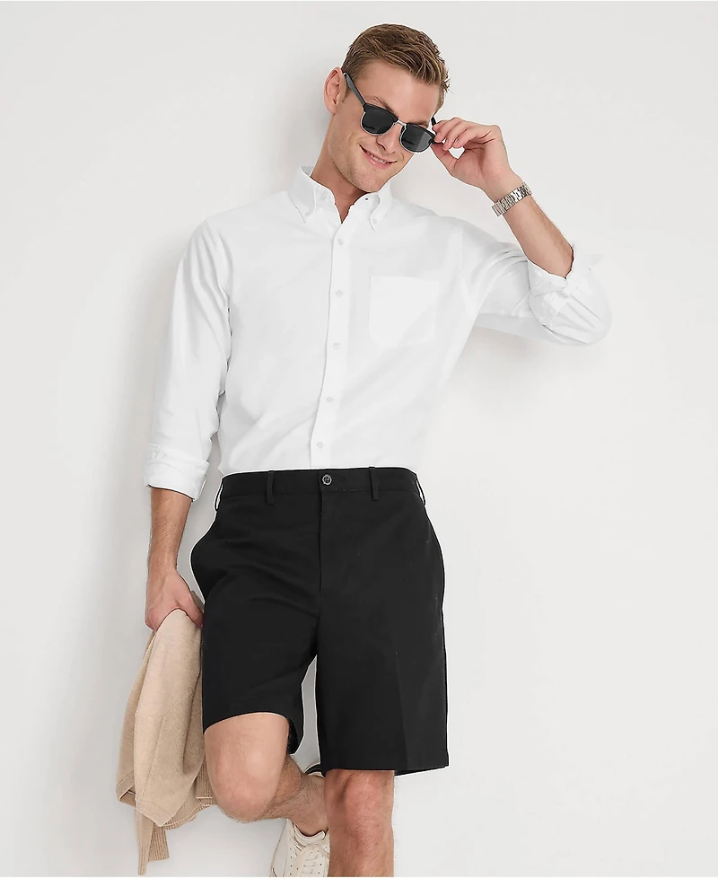 Lands' End Men's No Iron 9" Plain Front Chino Short