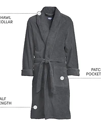 Lands' End Men's Calf Length Turkish Terry Robe