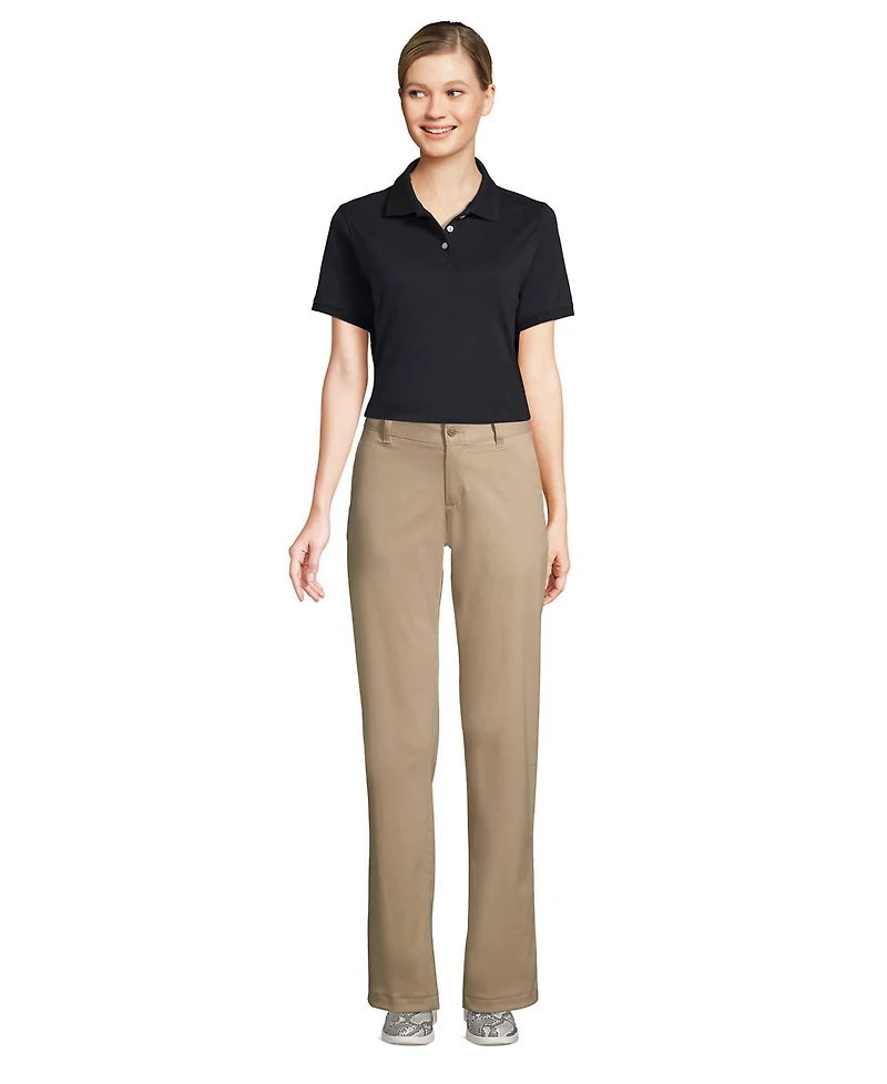 Lands' End Women's School Uniform Short Sleeve Interlock Polo Shirt