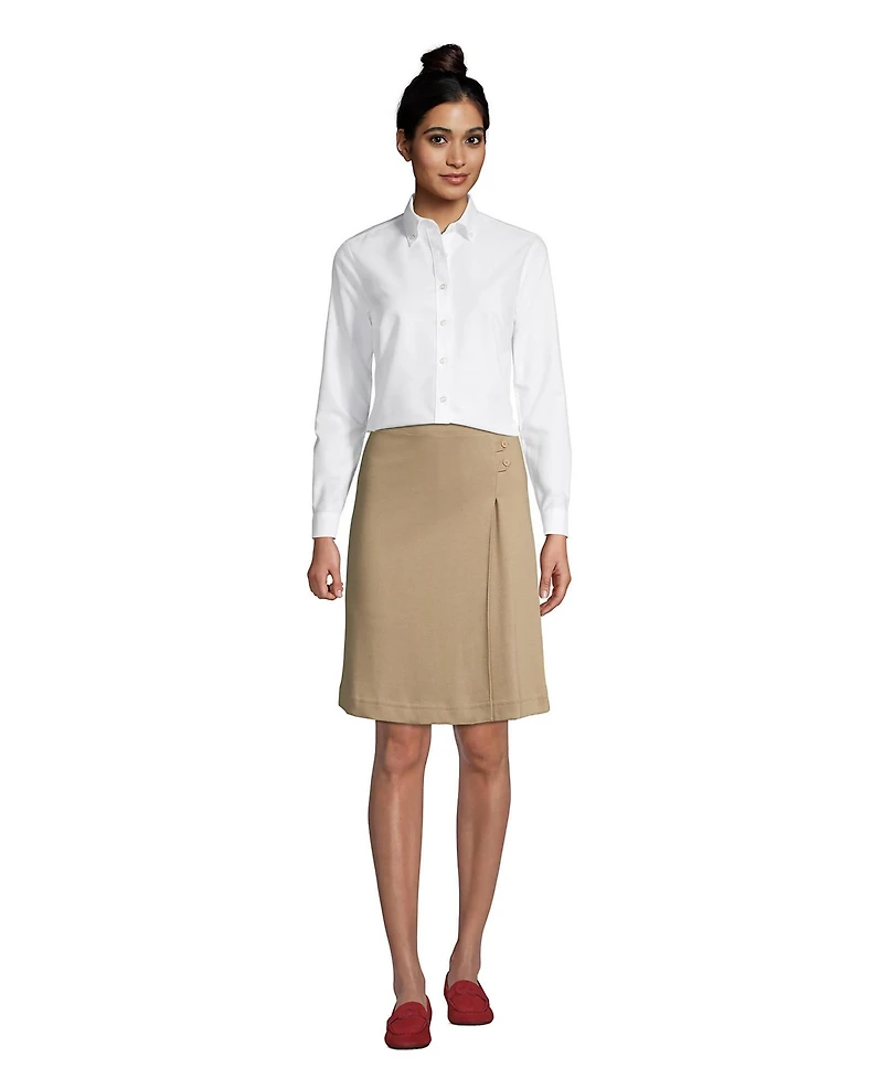 Lands' End School Uniform Women's Long Sleeve Oxford Dress Shirt